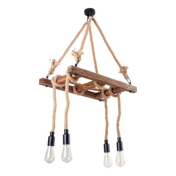 Pendel på ledning EREBOS 4xE27/40W/230V brun
