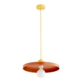 Pendel på ledning ETERI 1xE27/15W/230V kobber/gul