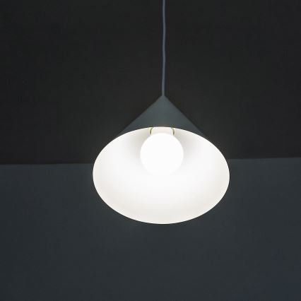 Pendel på ledning ETNA 1xE27/15W/230V Ø 18,5 cm hvid