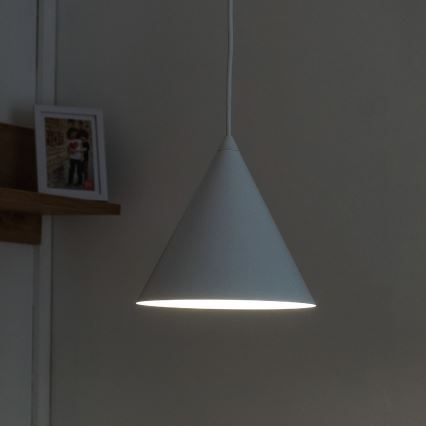 Pendel på ledning ETNA 1xE27/15W/230V Ø 18,5 cm hvid