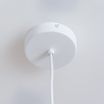 Pendel på ledning ETNA 1xE27/15W/230V Ø 18,5 cm hvid