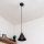 Pendel på ledning ETNA 1xE27/15W/230V Ø 18,5 cm sort