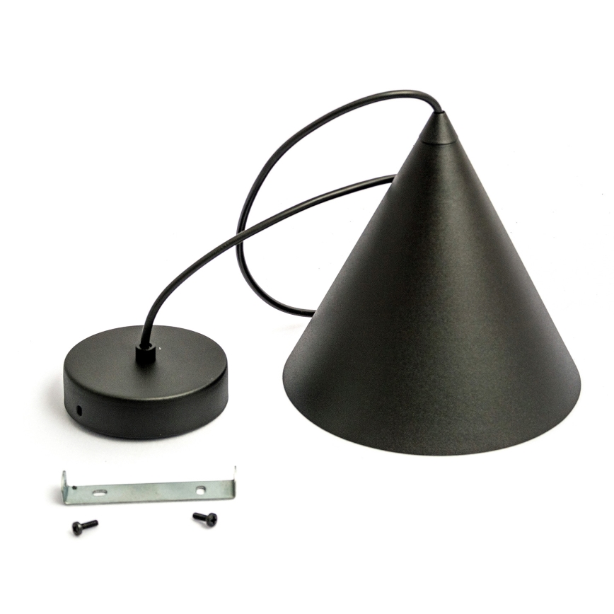 Pendel på ledning ETNA 1xE27/15W/230V Ø 18,5 cm sort