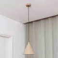 Pendel på ledning ETNA 1xE27/15W/230V Ø 25 cm beige