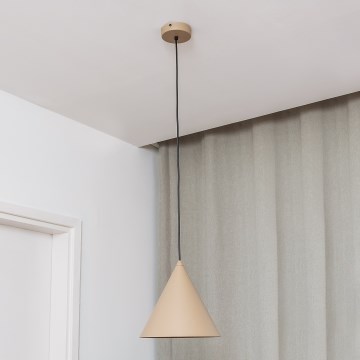 Pendel på ledning ETNA 1xE27/15W/230V Ø 25 cm beige