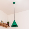 Pendel på ledning ETNA 1xE27/15W/230V Ø 25 cm grøn