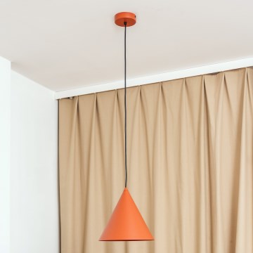 Pendel på ledning ETNA 1xE27/15W/230V Ø 25 cm orange