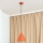Pendel på ledning ETNA 1xE27/15W/230V Ø 25 cm orange