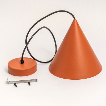 Pendel på ledning ETNA 1xE27/15W/230V Ø 25 cm orange