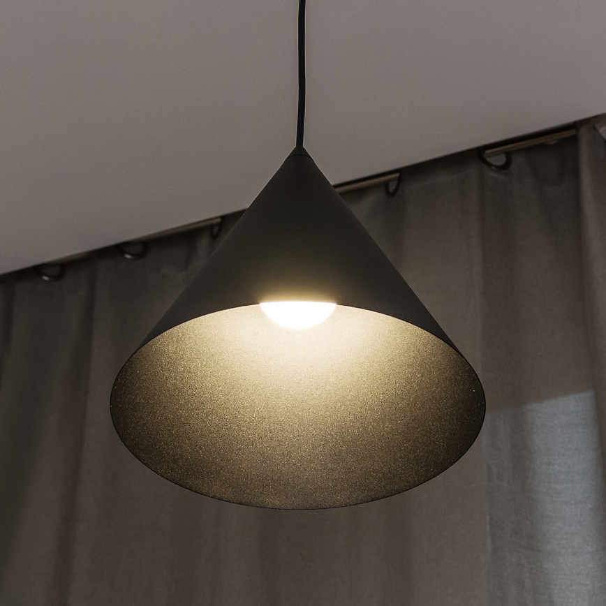 Pendel på ledning ETNA 1xE27/15W/230V Ø 25 cm sort