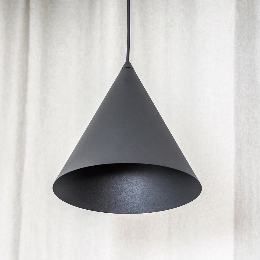 Pendel på ledning ETNA 1xE27/15W/230V Ø 25 cm sort