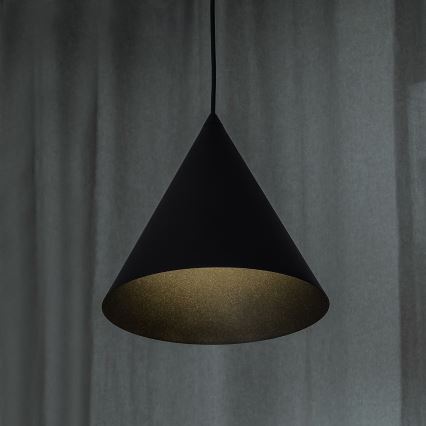 Pendel på ledning ETNA 1xE27/15W/230V Ø 25 cm sort