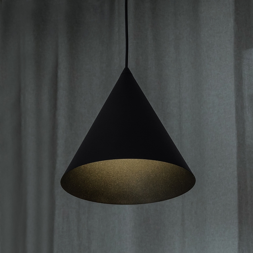 Pendel på ledning ETNA 1xE27/15W/230V Ø 25 cm sort