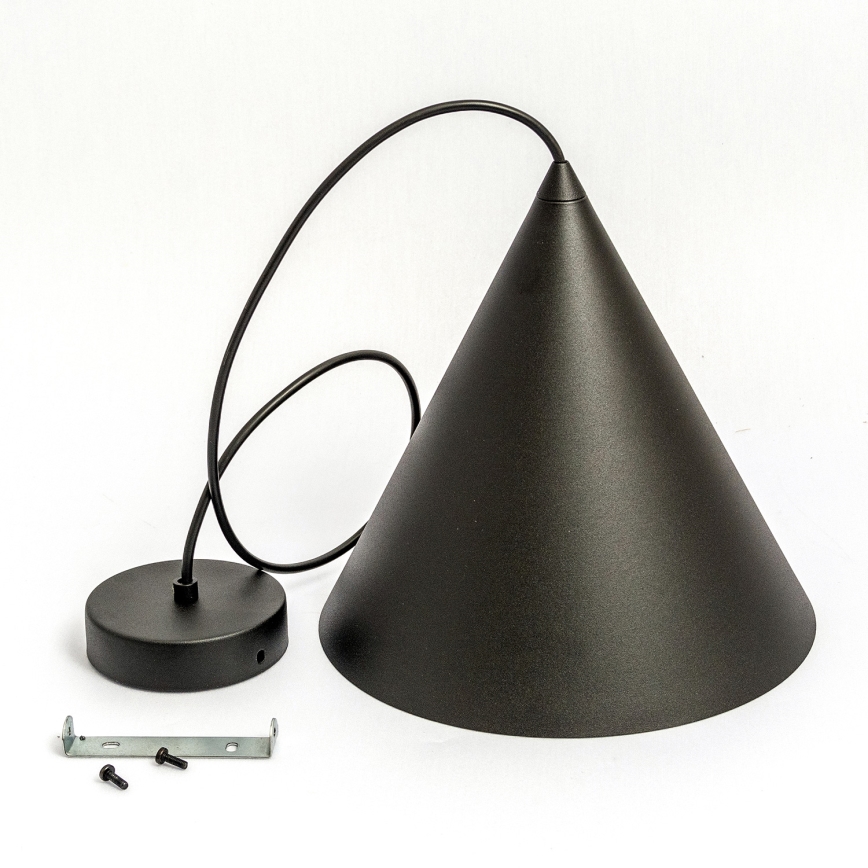 Pendel på ledning ETNA 1xE27/15W/230V Ø 25 cm sort