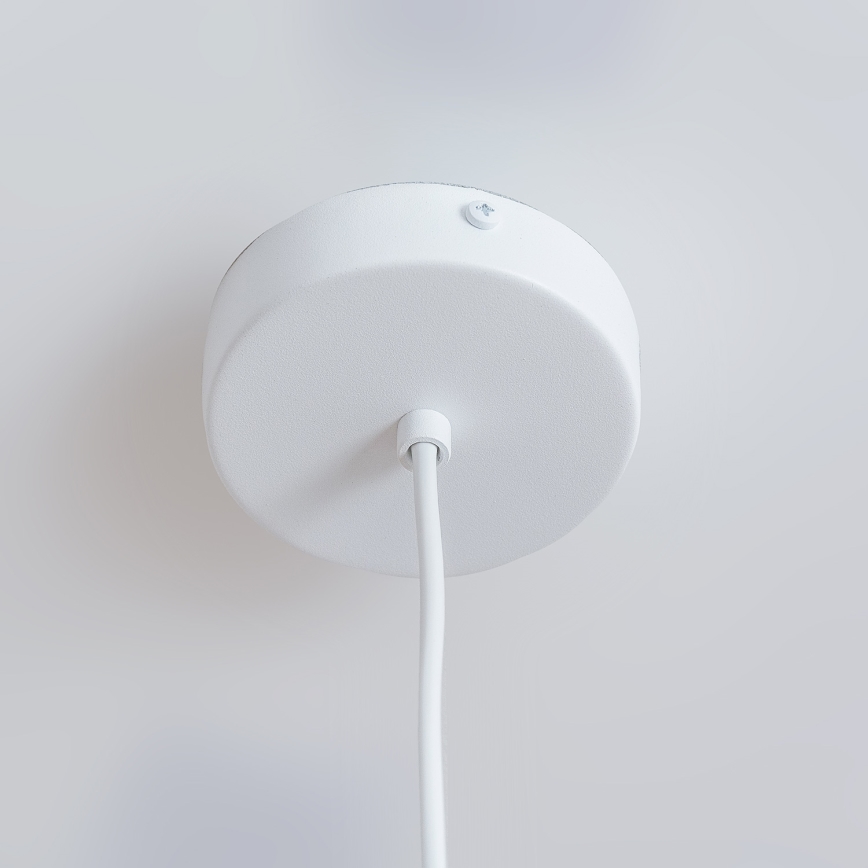 Pendel på ledning ETNA II 1xE27/15W/230V Ø 18,5 cm hvid