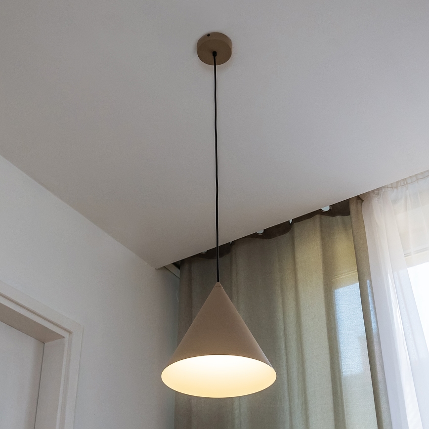 Pendel på ledning ETNA II 1xE27/15W/230V Ø 25 cm beige