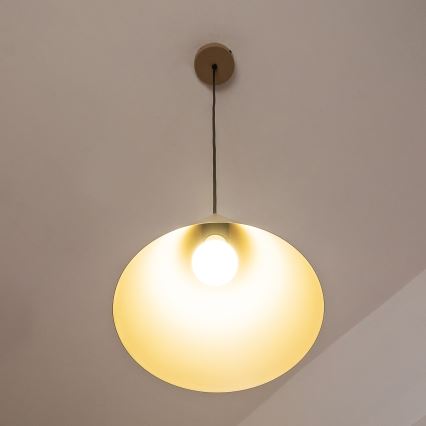 Pendel på ledning ETNA II 1xE27/15W/230V Ø 25 cm beige