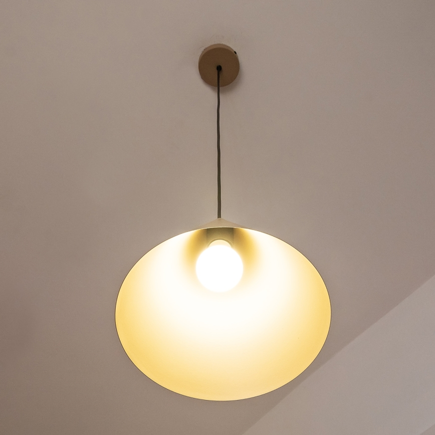 Pendel på ledning ETNA II 1xE27/15W/230V Ø 25 cm beige