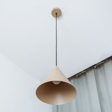 Pendel på ledning ETNA II 1xE27/15W/230V Ø 25 cm beige