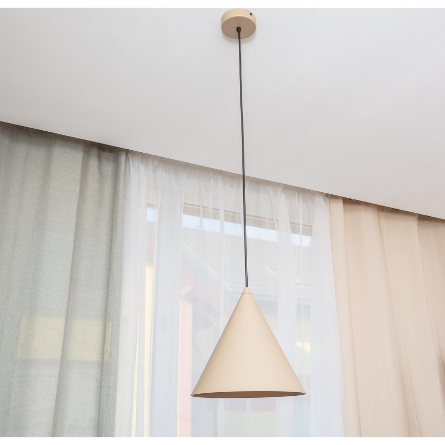 Pendel på ledning ETNA II 1xE27/15W/230V Ø 25 cm beige