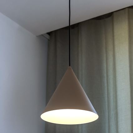 Pendel på ledning ETNA II 1xE27/15W/230V Ø 25 cm beige