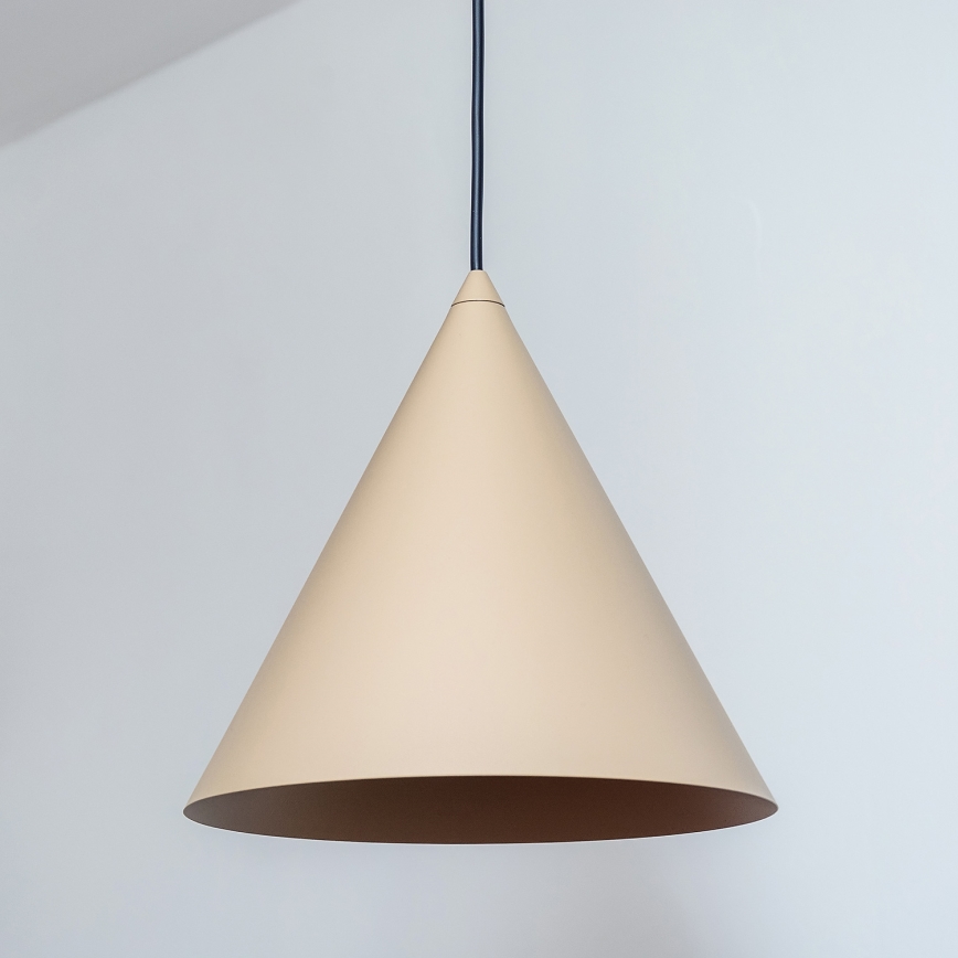 Pendel på ledning ETNA II 1xE27/15W/230V Ø 25 cm beige