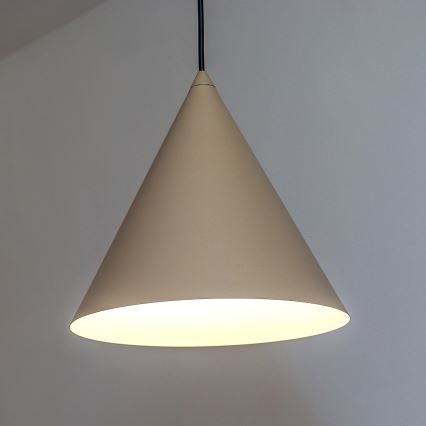 Pendel på ledning ETNA II 1xE27/15W/230V Ø 25 cm beige