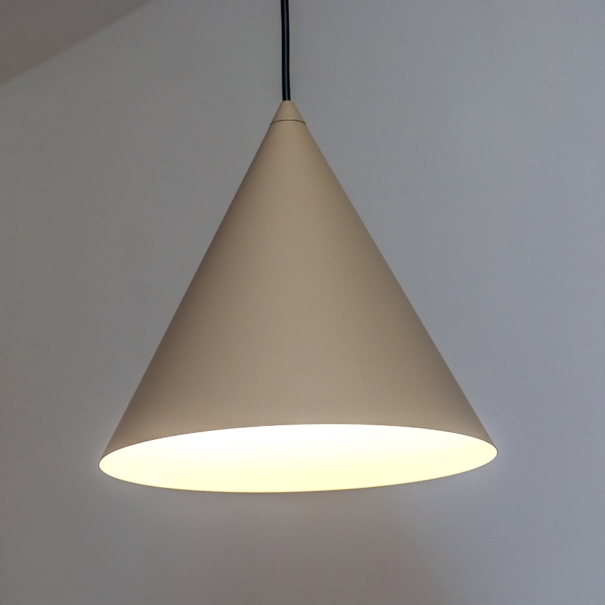 Pendel på ledning ETNA II 1xE27/15W/230V Ø 25 cm beige
