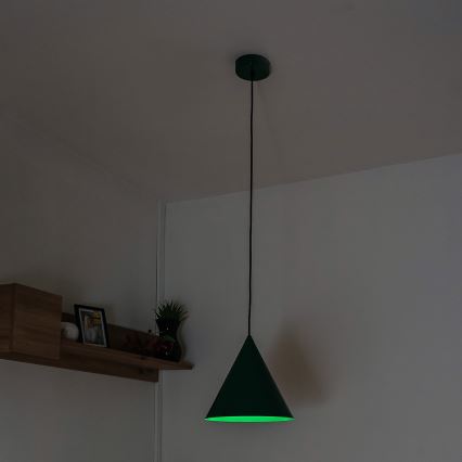 Pendel på ledning ETNA II 1xE27/15W/230V Ø 25 cm grøn