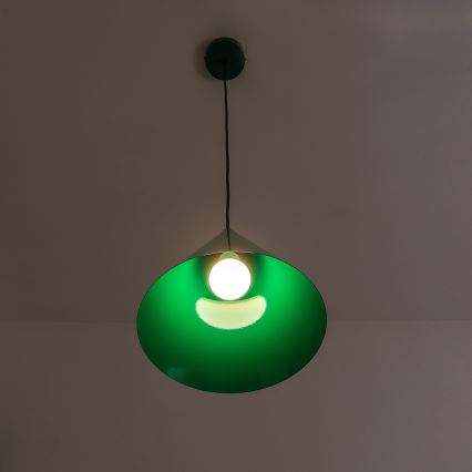 Pendel på ledning ETNA II 1xE27/15W/230V Ø 25 cm grøn