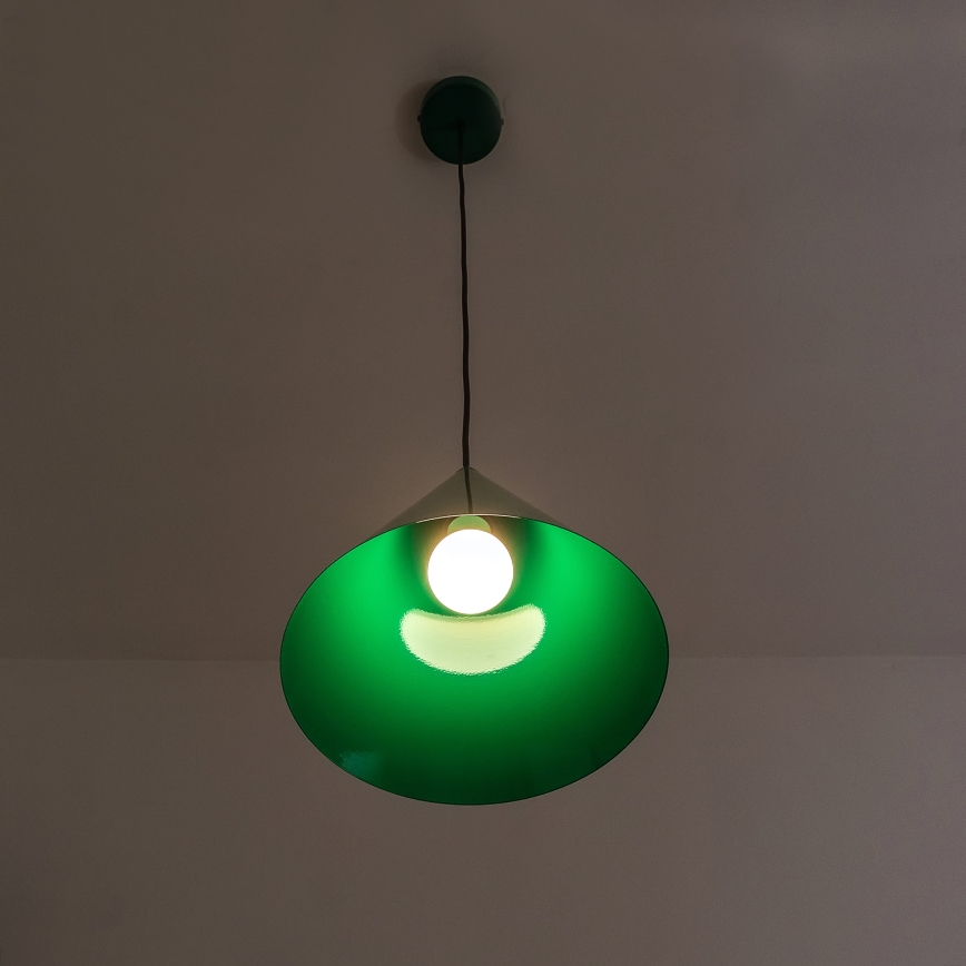 Pendel på ledning ETNA II 1xE27/15W/230V Ø 25 cm grøn