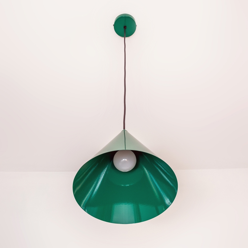 Pendel på ledning ETNA II 1xE27/15W/230V Ø 25 cm grøn