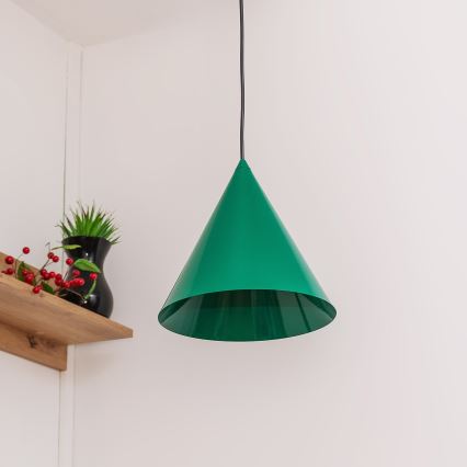 Pendel på ledning ETNA II 1xE27/15W/230V Ø 25 cm grøn