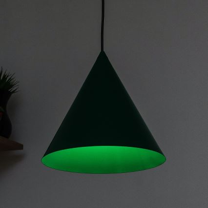 Pendel på ledning ETNA II 1xE27/15W/230V Ø 25 cm grøn