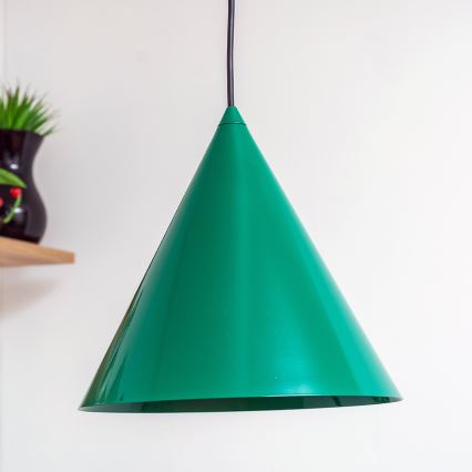 Pendel på ledning ETNA II 1xE27/15W/230V Ø 25 cm grøn