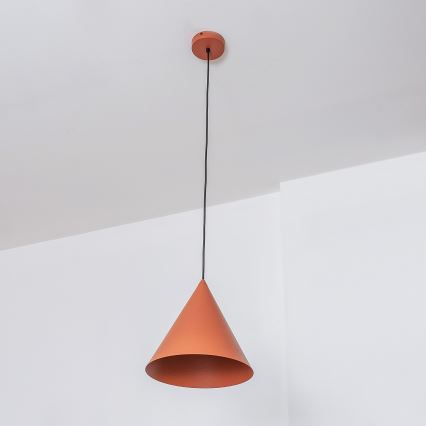 Pendel på ledning ETNA II 1xE27/15W/230V Ø 25 cm orange