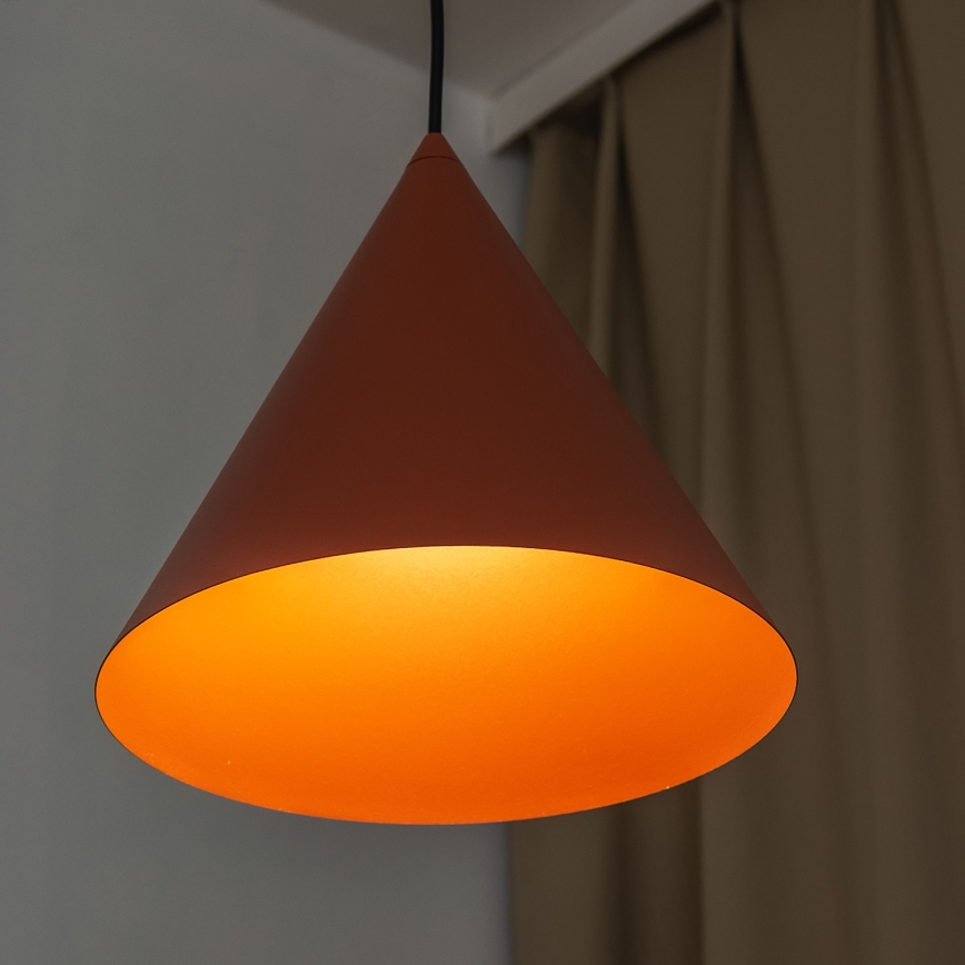 Pendel på ledning ETNA II 1xE27/15W/230V Ø 25 cm orange
