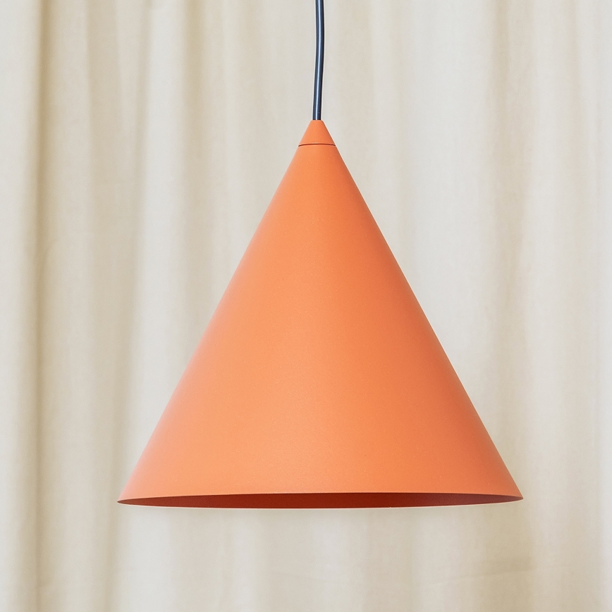 Pendel på ledning ETNA II 1xE27/15W/230V Ø 25 cm orange