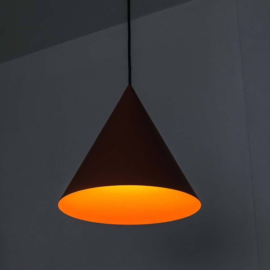 Pendel på ledning ETNA II 1xE27/15W/230V Ø 25 cm orange