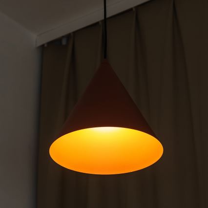 Pendel på ledning ETNA II 1xE27/15W/230V Ø 25 cm orange