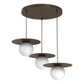Pendel på ledning FLAT 3xE27/15W/230V brun