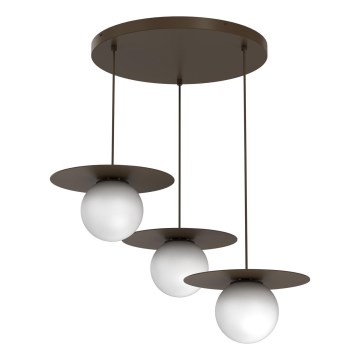Pendel på ledning FLAT 3xE27/15W/230V brun