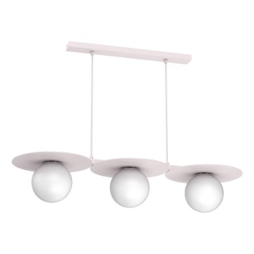 Pendel på ledning FLAT 3xE27/15W/230V, cremefarvet