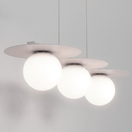 Pendel på ledning FLAT 3xE27/15W/230V, cremefarvet