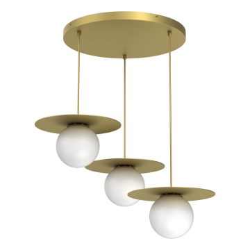 Pendel på ledning FLAT 3xE27/15W/230V guld