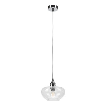 Pendel på ledning FLO 1xE27/15W/230V poleret krom/klar