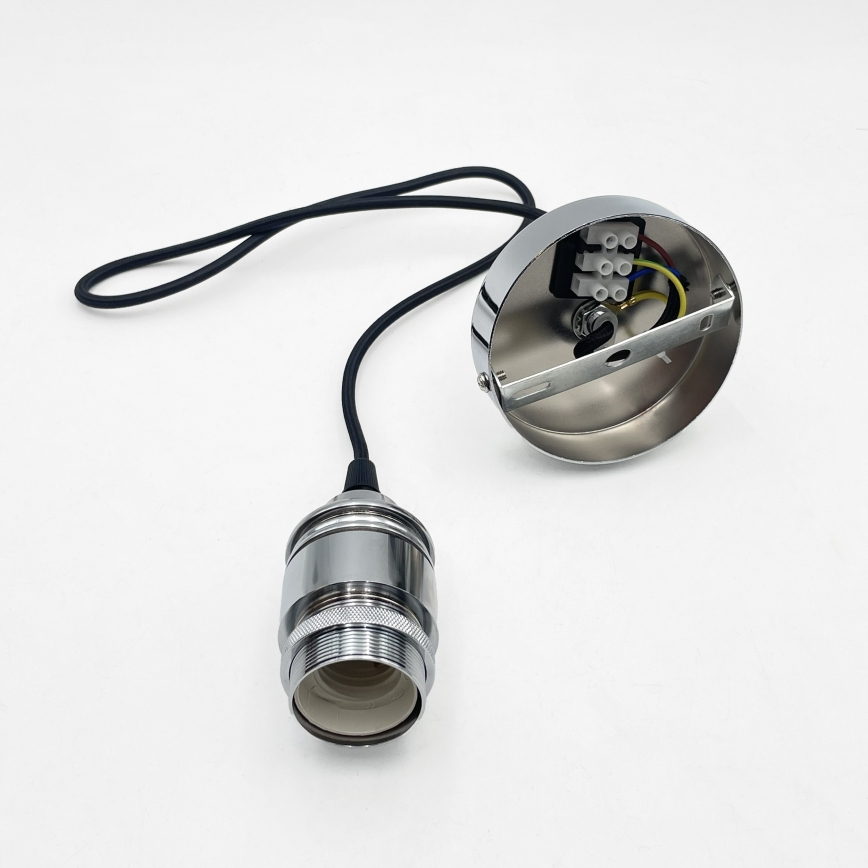 Pendel på ledning FLO 1xE27/15W/230V poleret krom/klar