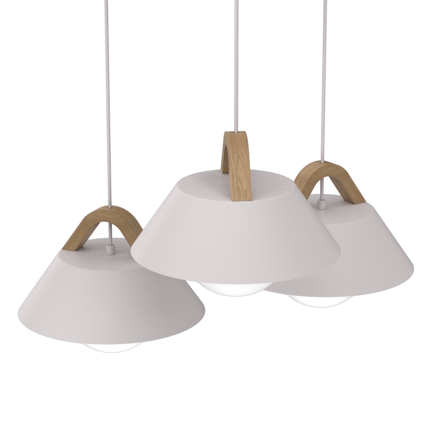 Pendel på ledning FUNDA 3xE27/15W/230V cremefarvet