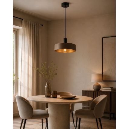 Pendel på ledning HAKI 1xE27/60W/230V brun/sort