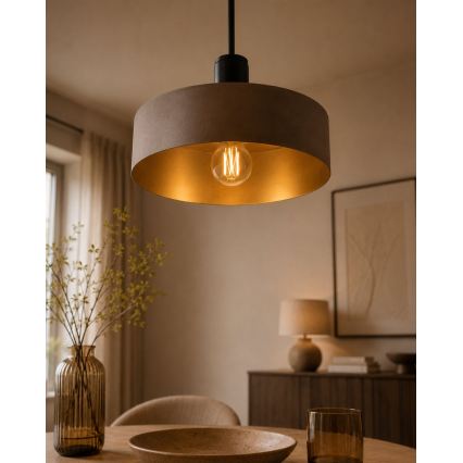 Pendel på ledning HAKI 1xE27/60W/230V brun/sort